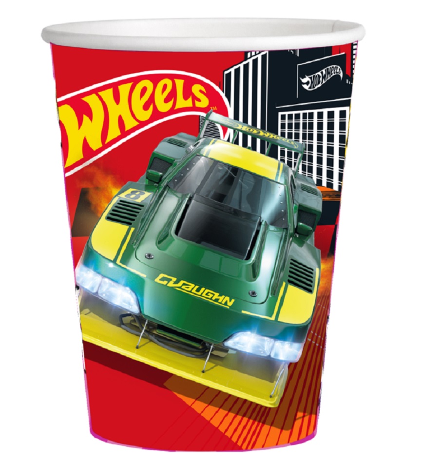 Set 8 pahare Hot Wheels, 220 ml