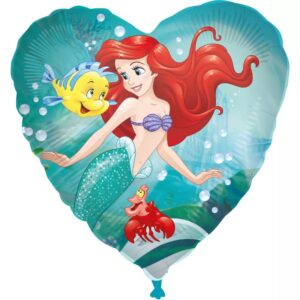 Balon forma inima, Mica Sirena Ariel, 46 cm