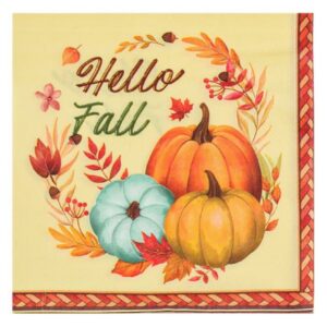 Set 20 servetele cu Dovleci, Hello Fall, 33 x 33 cm