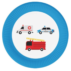 Set 6 farfurii cu Vehicule speciale