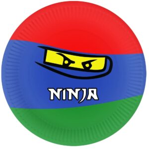 Set 6 farfurii Ninja birthday, 18 cm