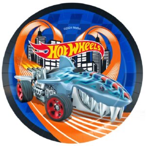 Set 8 farfurii desert, Hot Wheels, 18 cm
