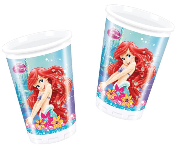 Set 8 pahare plastic, Mica Sirena, 200 ml - imagine 3