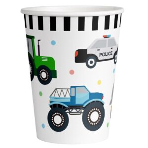 Set 8 pahare cu Vehicule, 250 ml