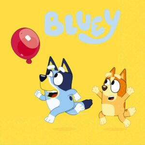 Set 16 servetele Bluey si Bingo, 33 x 33 cm
