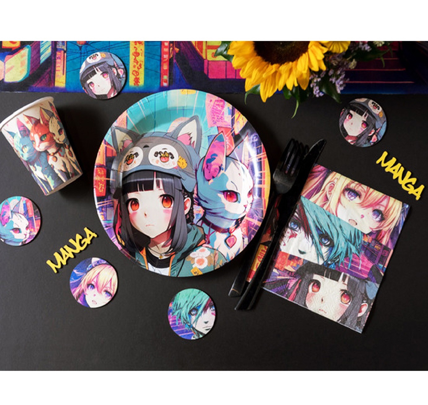 Set 10 farfurii Manga si Anime, 23 cm - imagine 2