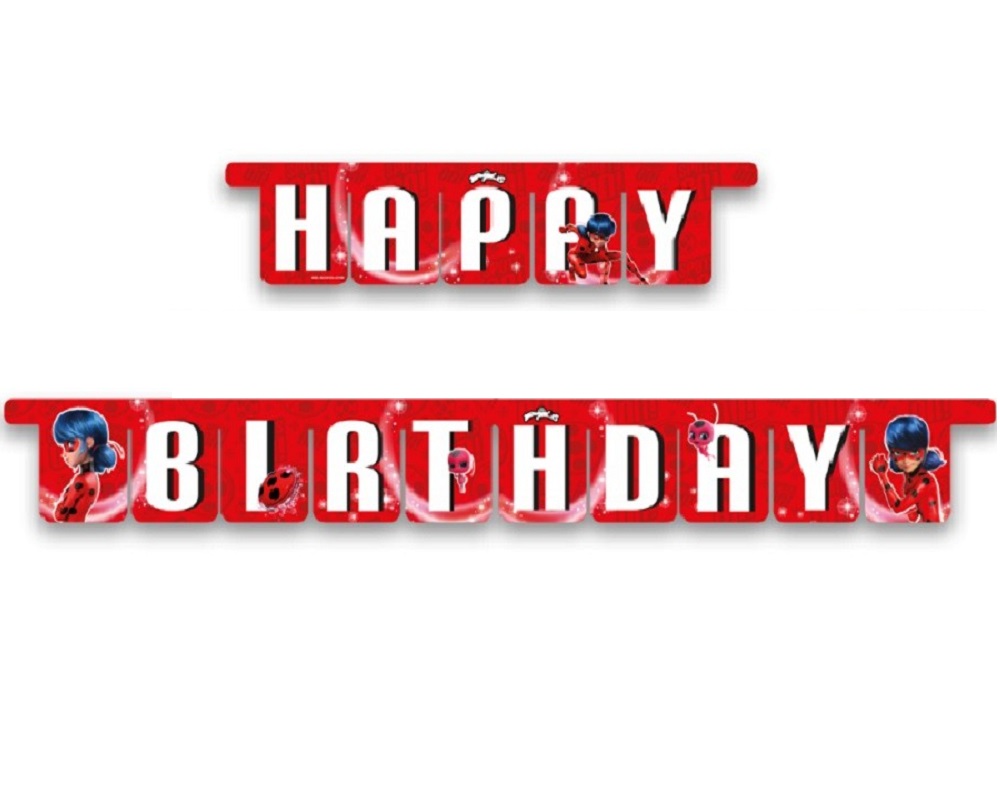 Ghirlanda Happy Birthday, Buburuza Miraculoasa, 300 cm