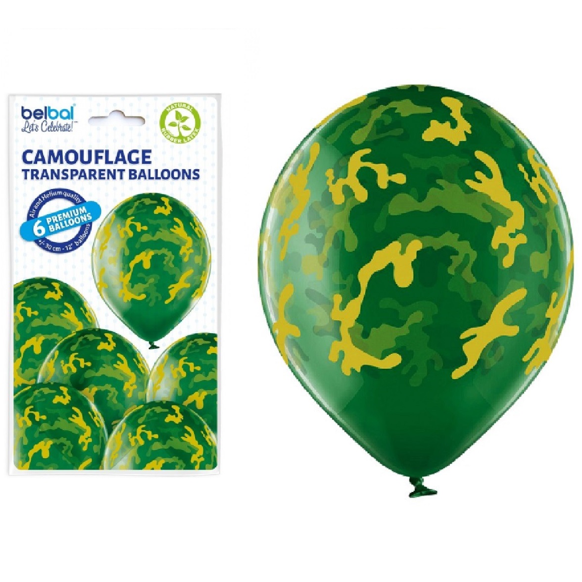 Set 6 baloane Camuflaj, 30 cm - imagine 3
