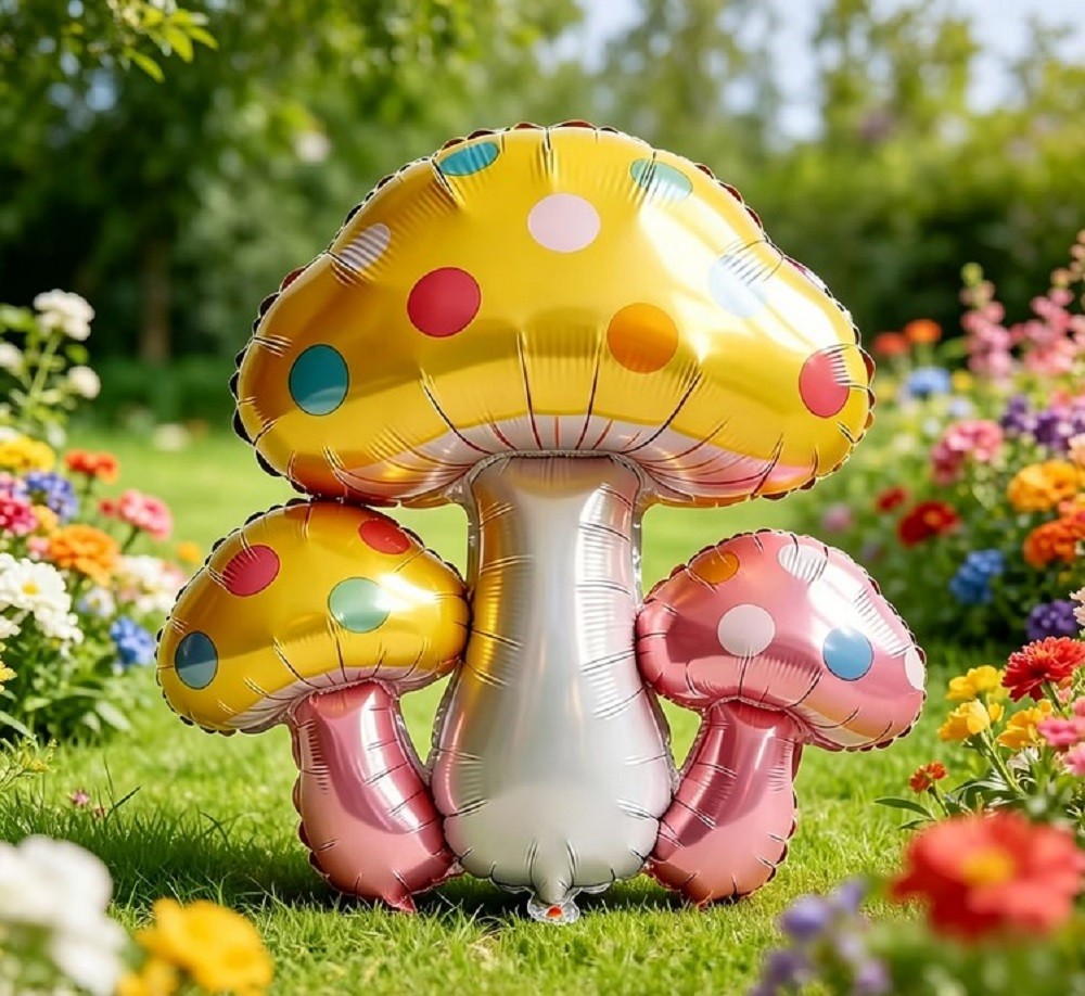 Balon folie cu 3 Ciupercute, 84 x 75 cm - imagine 2