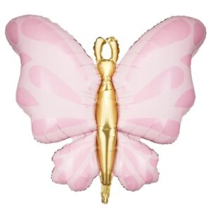 Balon folie Fluture, 101 x 83 cm - Roz