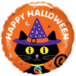 Balon folie Magic Cat Happy Halloween, 46 cm