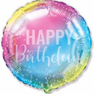 Balon folie, Happy birthday multicolor, 48 cm
