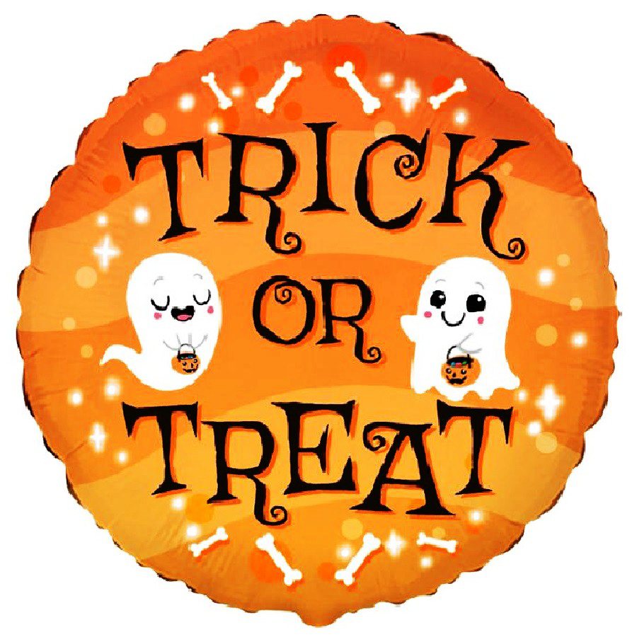 Balon portocaliu, Trick or Treat, 48 cm