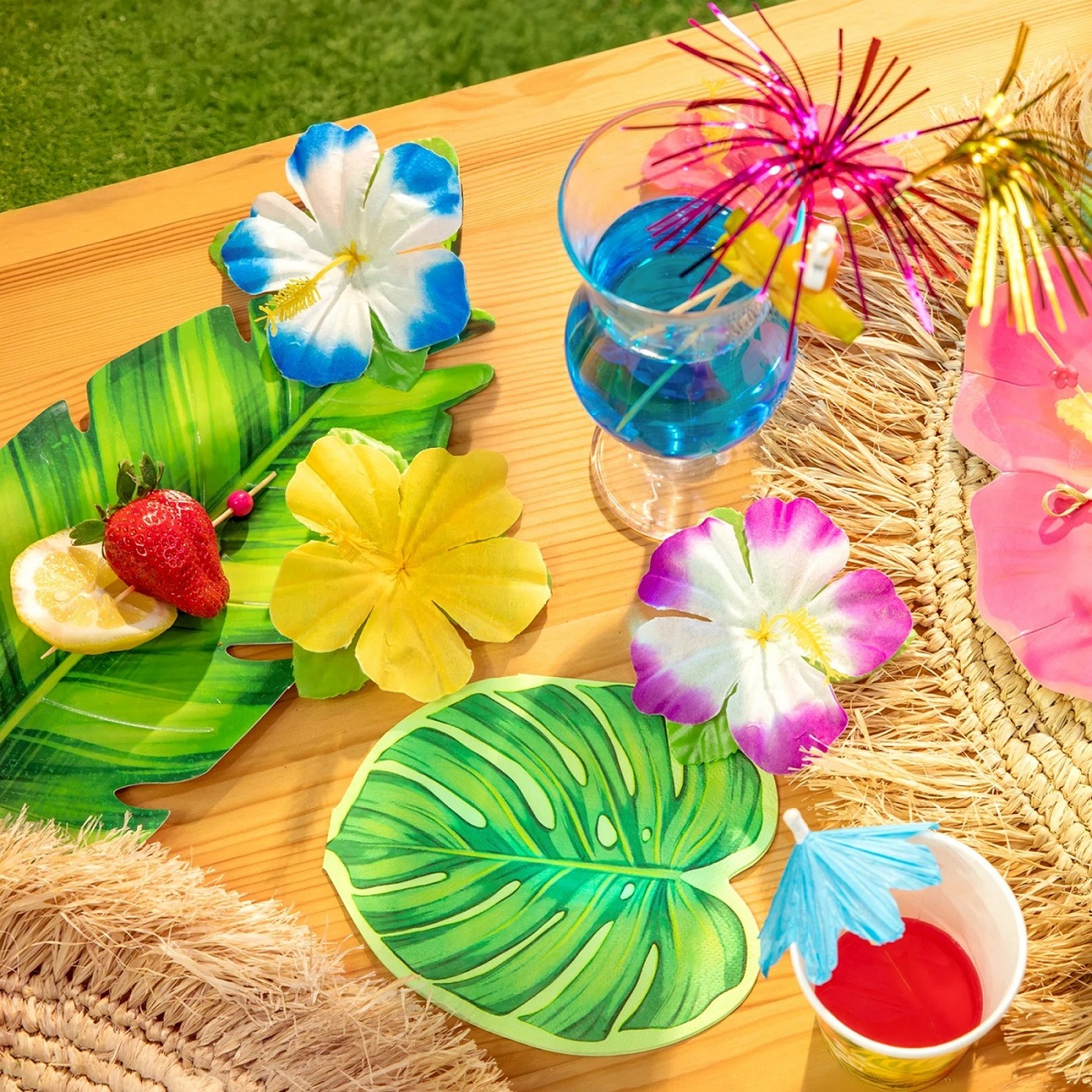 Set 18 Decoratiuni Flori hawaiene, 11 cm - imagine 3
