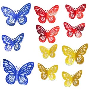 Set 12 Decoratiuni Fluturi, culori metalizate