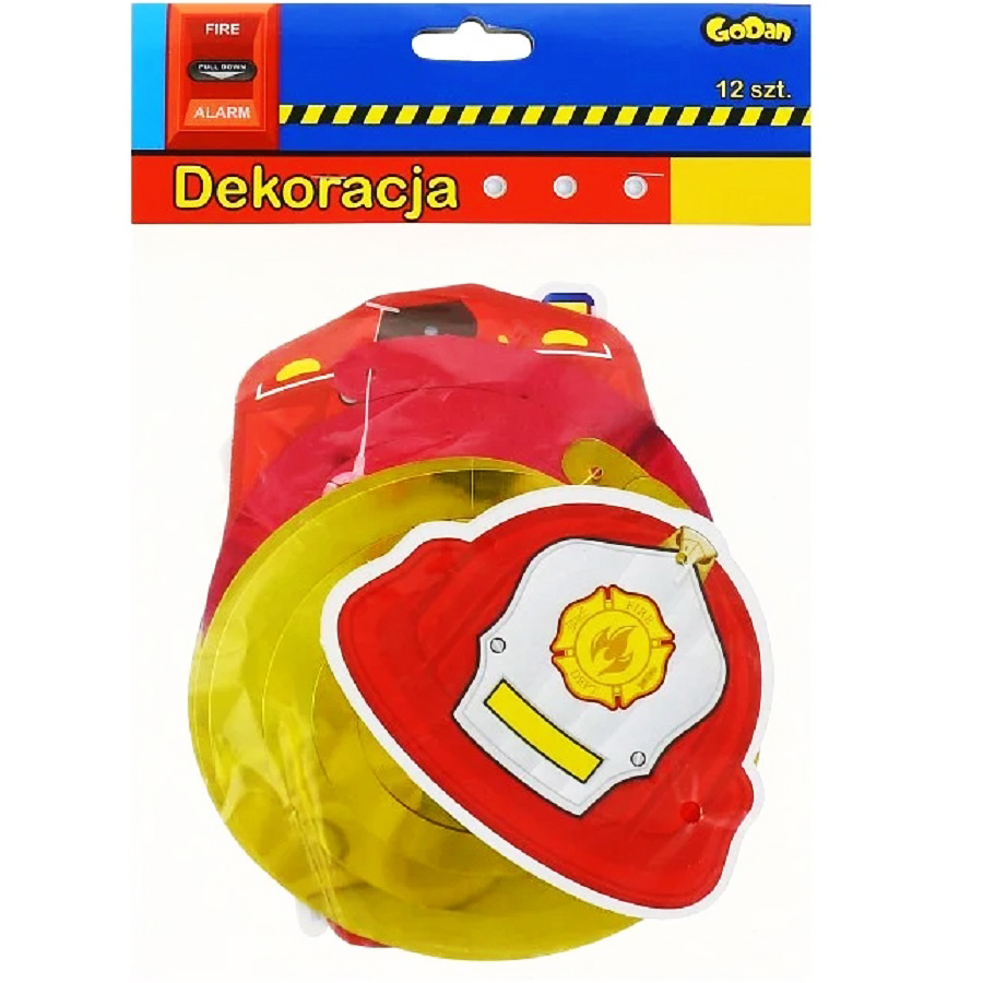 Set 12 decoratiuni Party Pompieri, 55 cm - imagine 3
