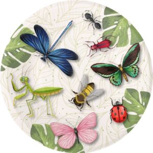 Set 8 farfurii cu Insecte colorate, 23 cm