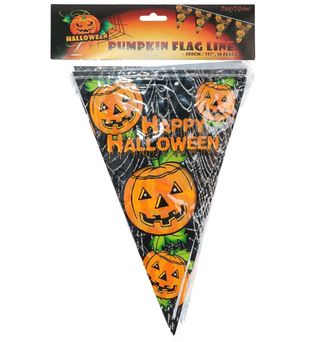 Ghirlanda decor, cu Dovleci Halloween, 5 m - imagine 3