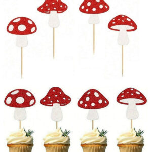 Set 8 scobitori cu Ciupercute stralucitoare, 13 cm