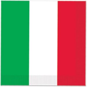 Set 20 servetele cu Steagul Italiei, 33 x 33 cm