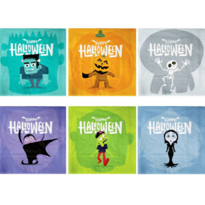 Set 12 servetele, Monsters Halloween, 33 x 33 cm