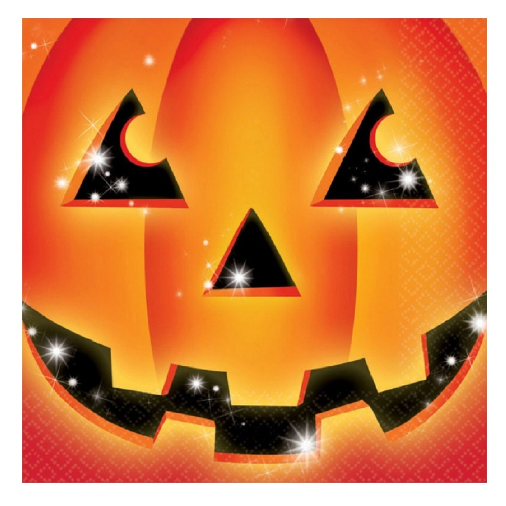 Set 20 servetele Dovleac Jack O'Lantern, 33x33 cm