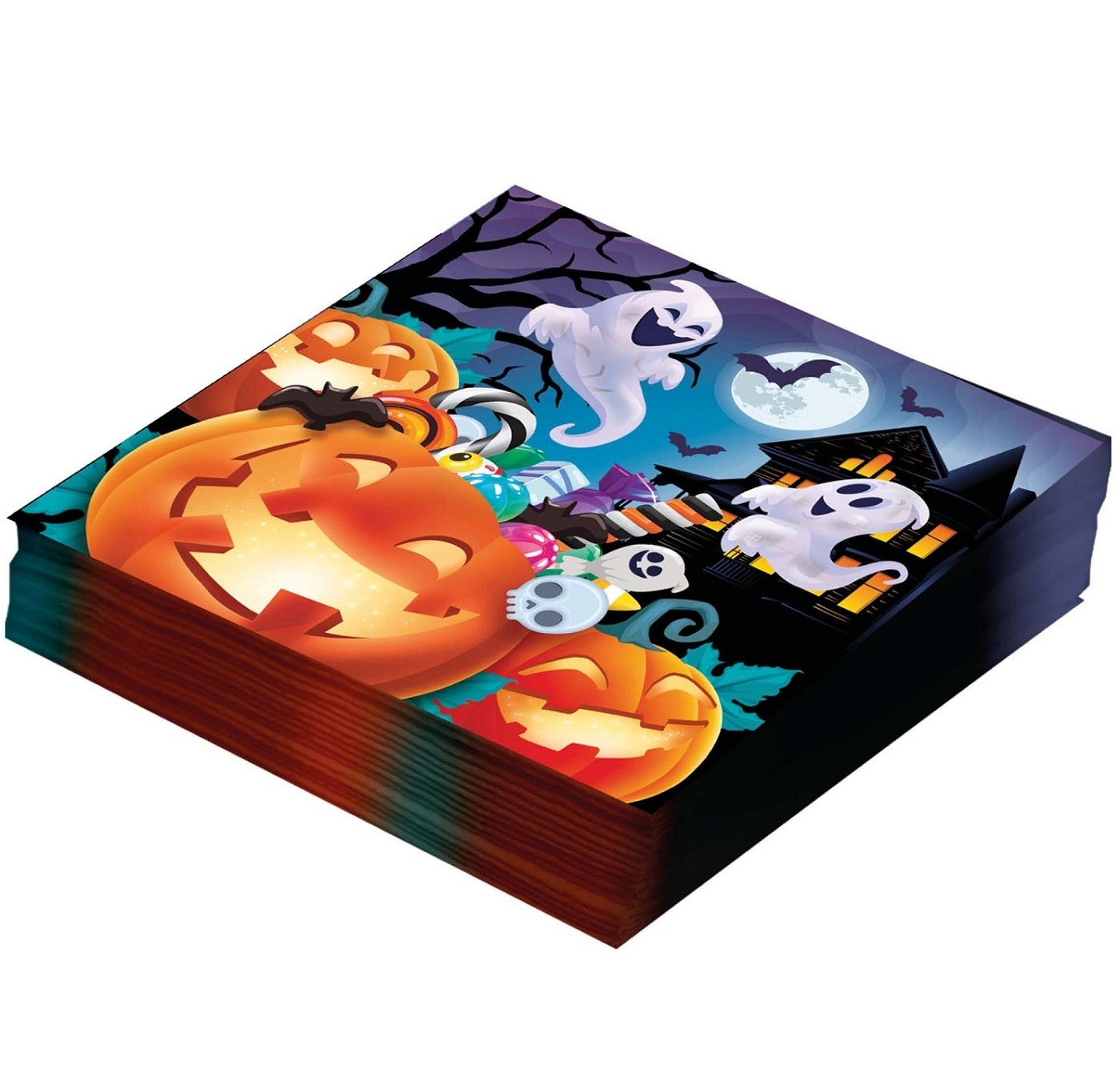 Set 20 Servetele cu Dovleci si Fantome, 33 cm - imagine 2
