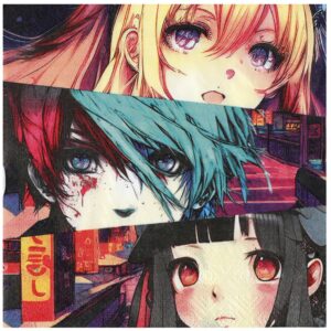 Set 20 servetele Manga si Anime