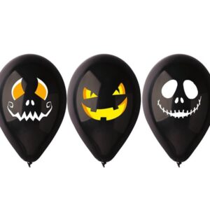 Set 3 baloane negre, Scarry Halloween, 30 cm