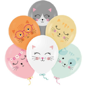 Set 6 baloane cu Pisicute, 30 cm