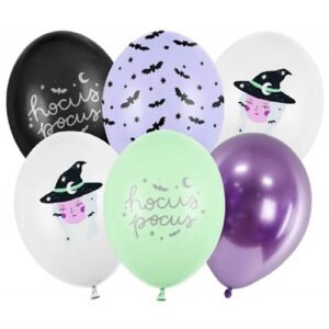 Set 6 baloane asortate, Hocus Pocus, 30 cm