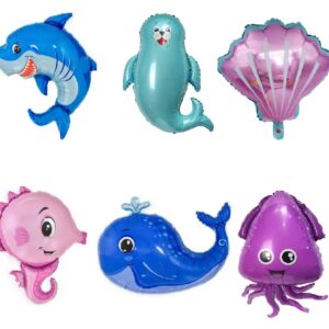 Set 6 baloane cu Animale marine, 35-44 cm