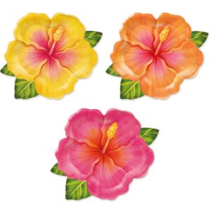 Set 6 farfurii forma Flori tropicale (Hibiscus), 26 x 22 cm