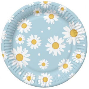 Set 6 farfurii bleu, cu Margarete, 18 cm