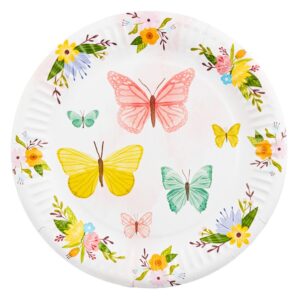 Set 6 farfurii cu Fluturi si flori, 18 cm