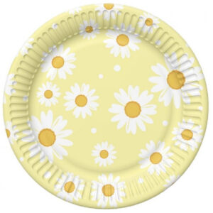 Set 6 farfurii galbene, cu Margarete, 18 cm