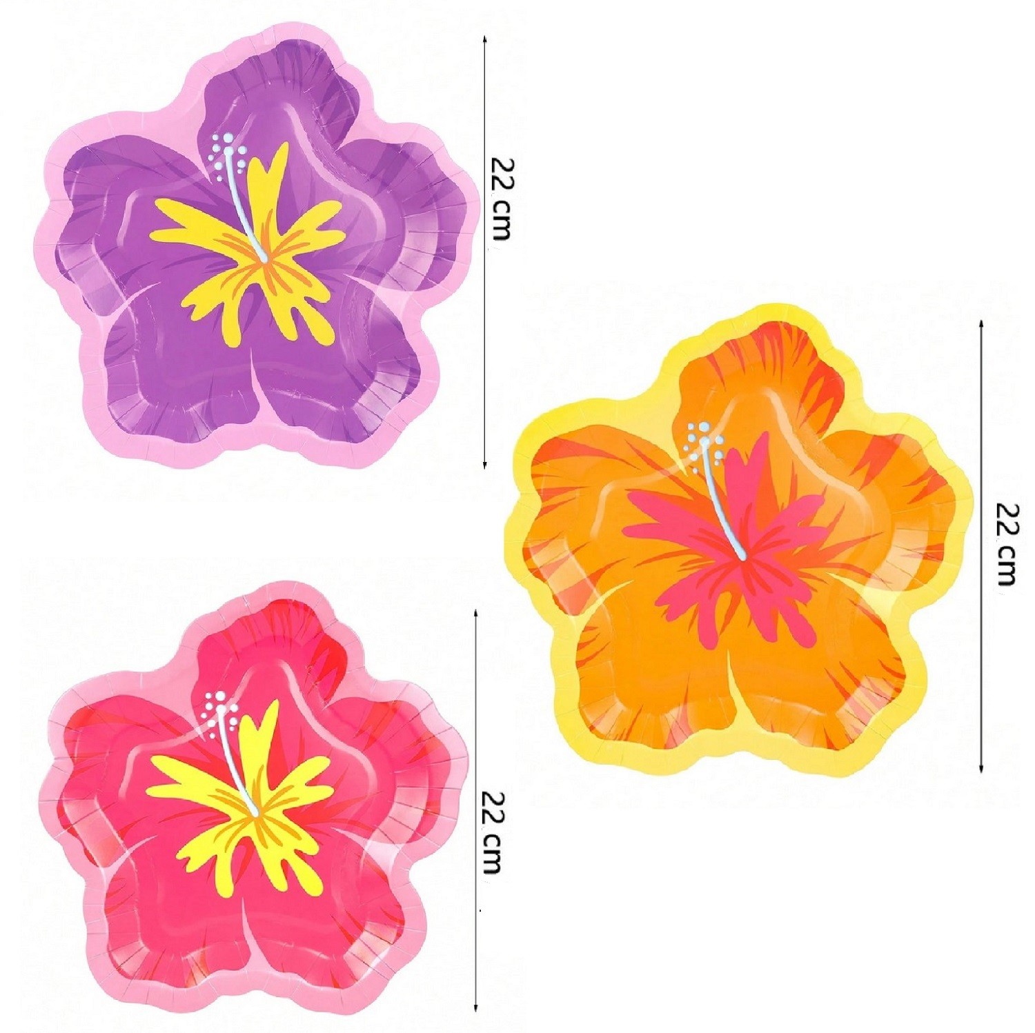 Set 6 farfurii Flori tropicale Summer party, 22 x 22 cm - imagine 5