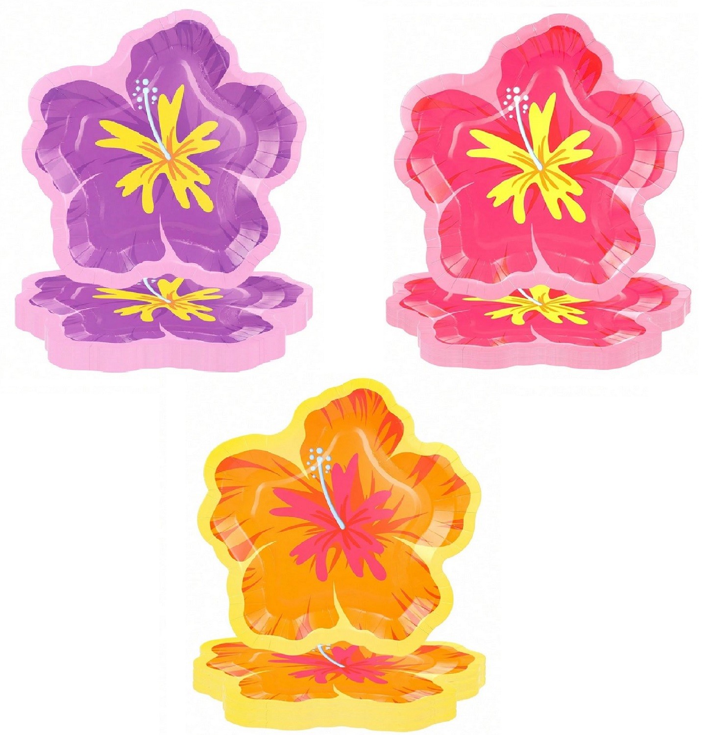 Set 6 farfurii Flori tropicale Summer party, 22 x 22 cm