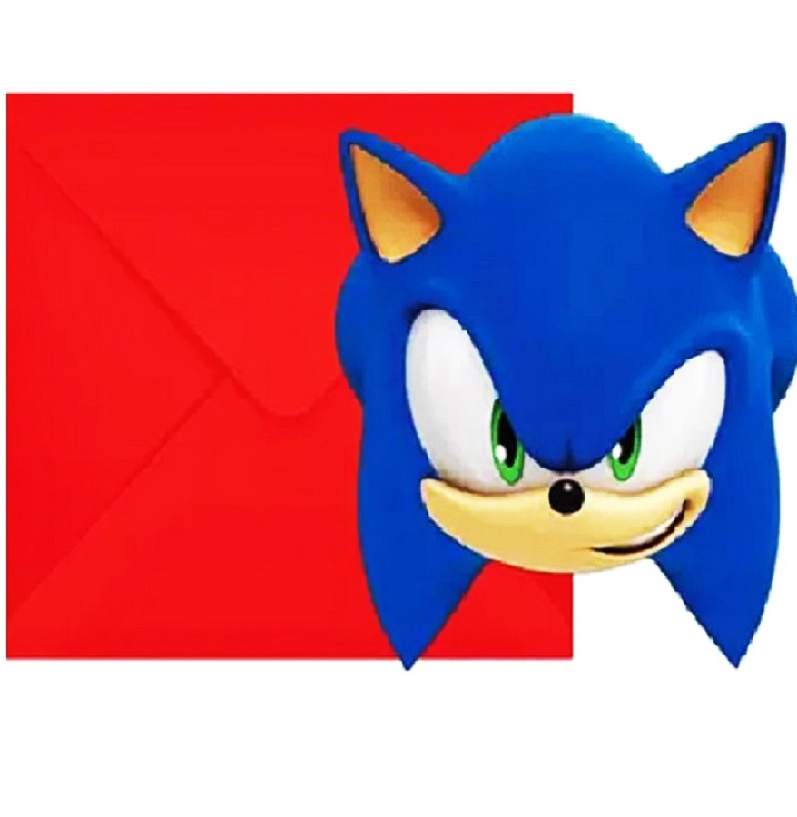 Set 6 Invitatii Petrecere Sonic - imagine 2