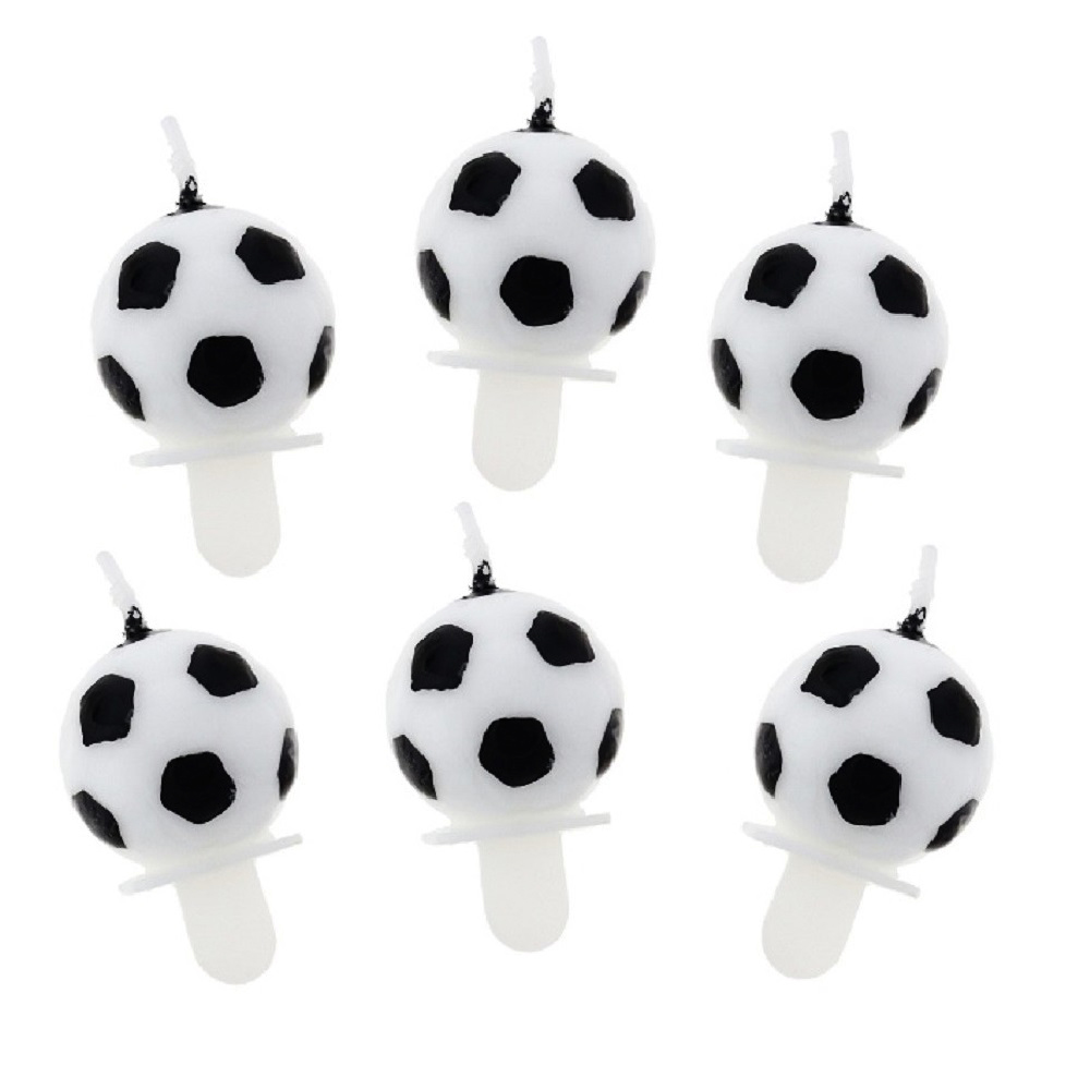 Set 6 lumanari tort - Mingi Fotbal