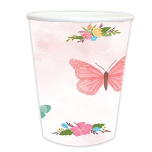 Set 6 pahare cu Fluturi colorati, 250 ml