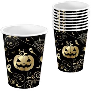 Set 6 pahare negre cu Dovleac auriu, 240 ml