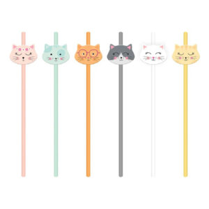 Set 8 paie cu Pisici, hartie, 20 cm
