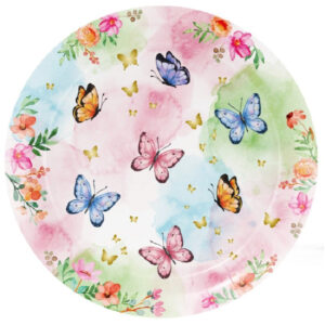 Set 8 farfurii desert, Fluturi Shimmer Butterfly, 18 cm