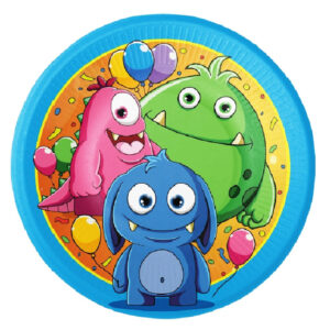 Set 8 farfurii desert, Funny Monsters, 18 cm