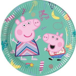 Set 8 farfurii Peppa Pig si George, 20 cm