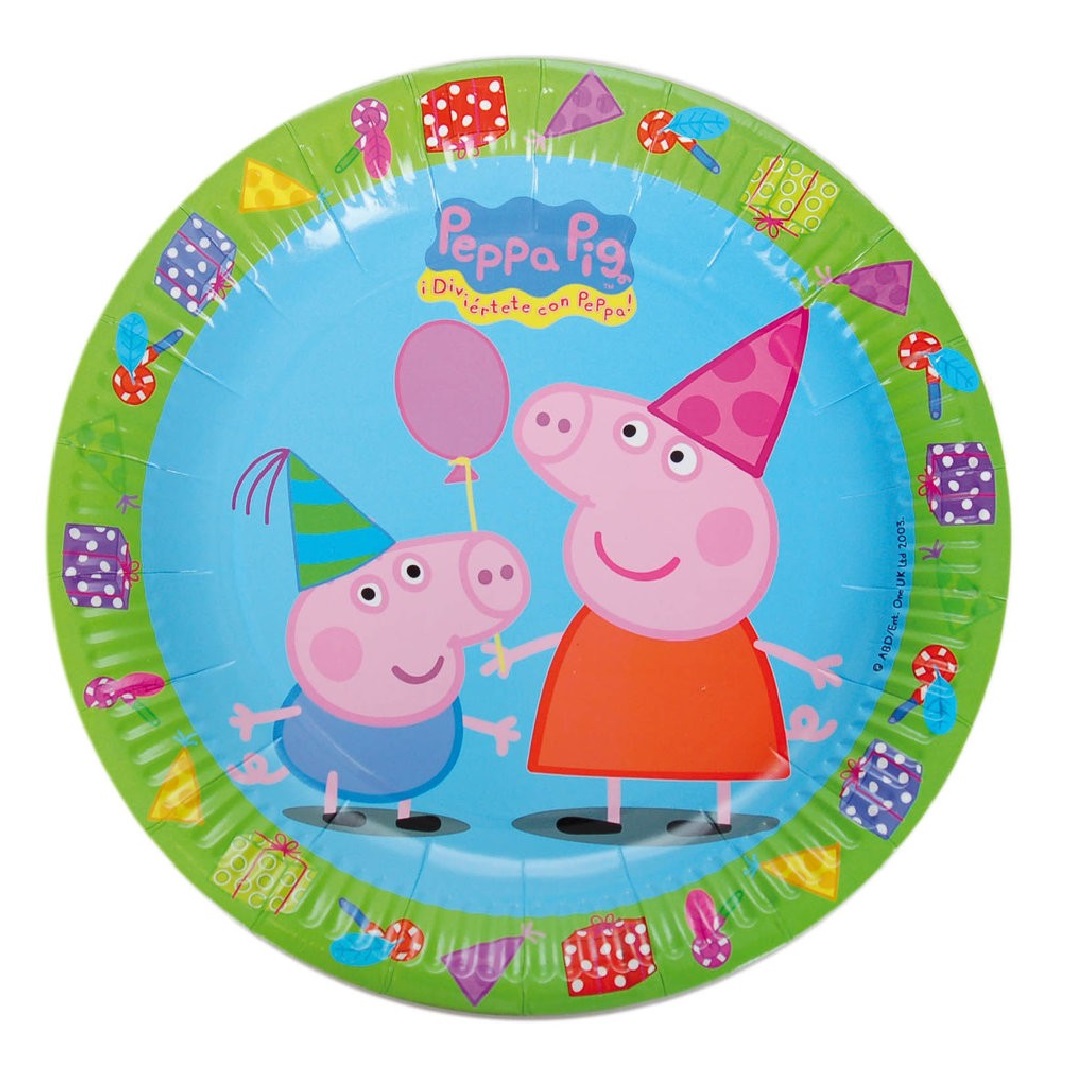 Set 8 farfurii George si Peppa Pig, 23 cm