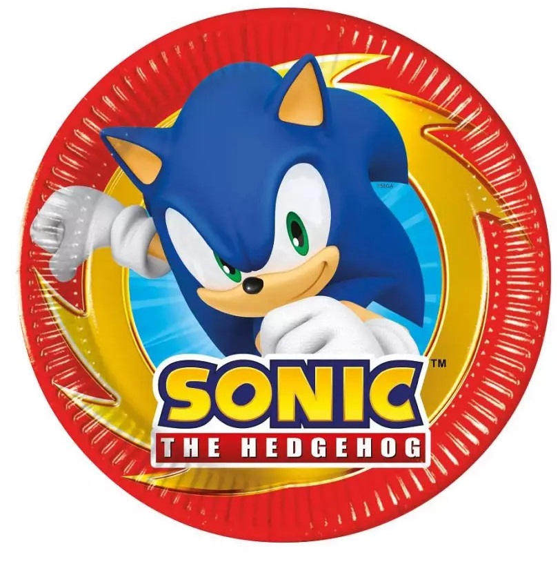 Set 8 farfurii party Sonic, 20 cm - imagine 2