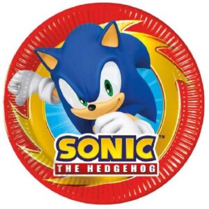 Set 8 farfurii party Sonic, 20 cm