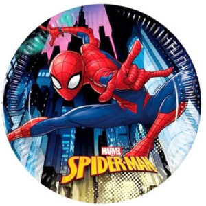 Set 8 farfurii party, Spiderman Team Up, 20 cm